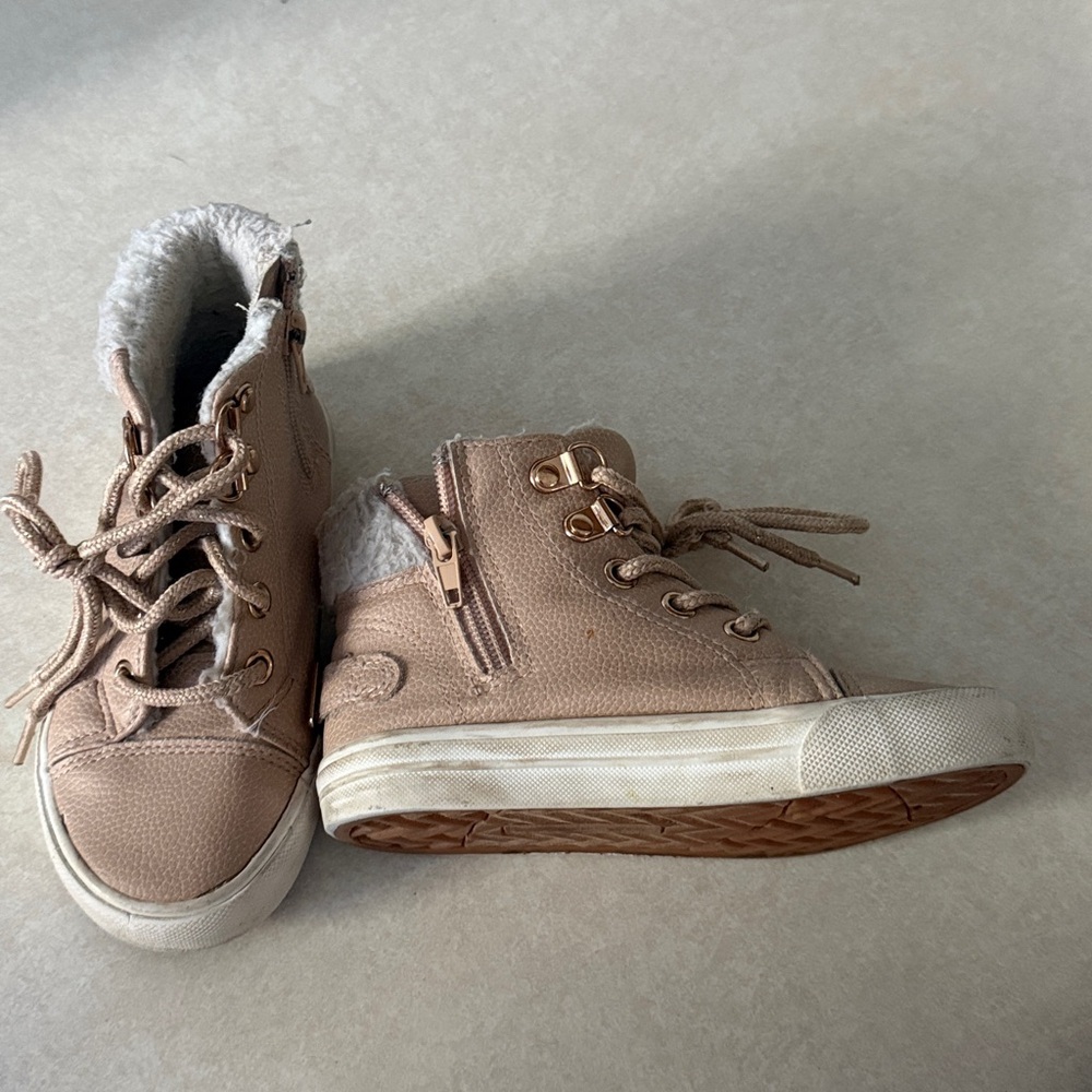 Tommy Bahama & Sperry Kids Pink Sequin Sneakers & Pink Fur High Tops Shoes 10T - Picture 8 of 11